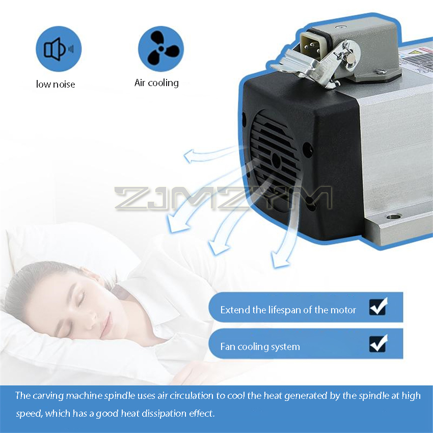 1.5KW  HIZ80x73-1.5 Square Air - Air Cooled 1.5Kw Spindle Motor Inverter 110V 评论和价格